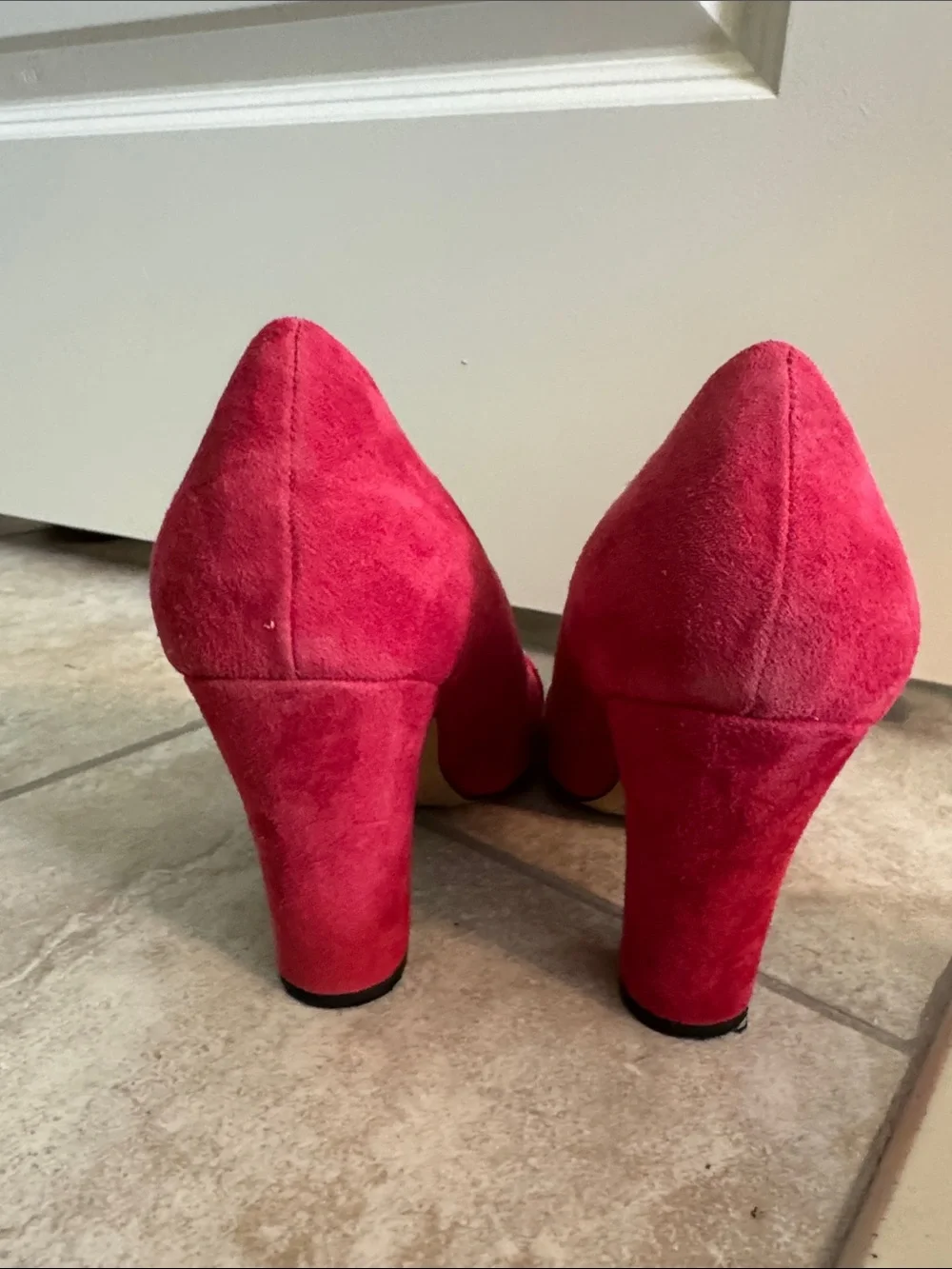 Cynthia Rowley Red Suede Studded Pumps